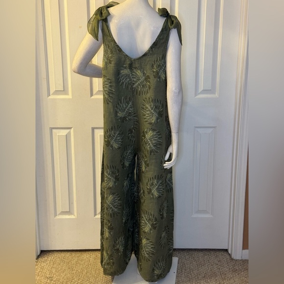 Camille à CO Green Leaf Print Jumpsuit Size CL. C33 - Picture 14 of 14